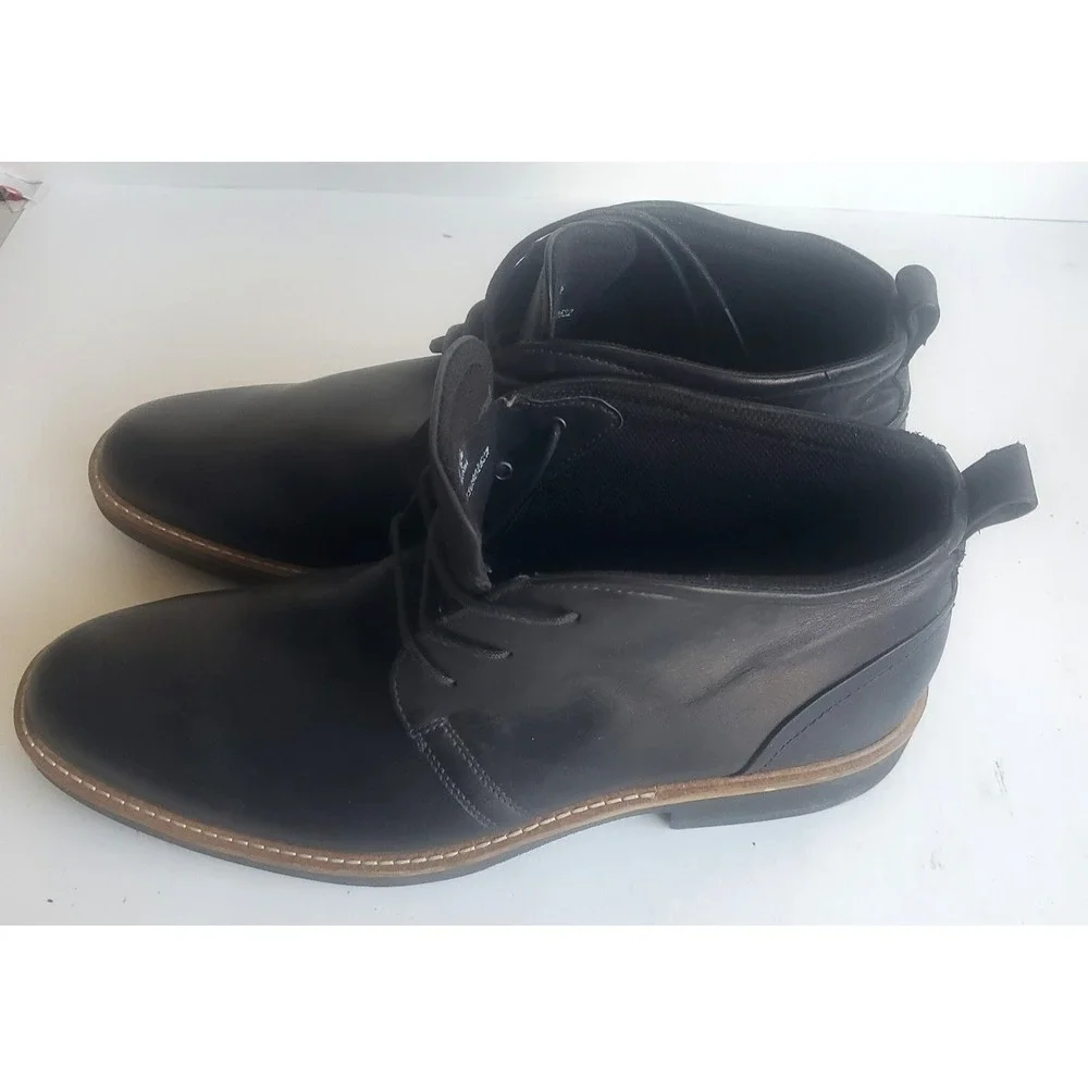 ECCO Chukka Boots Mens 10 EU‎ 43 Black Leather Lace Up Lightweight